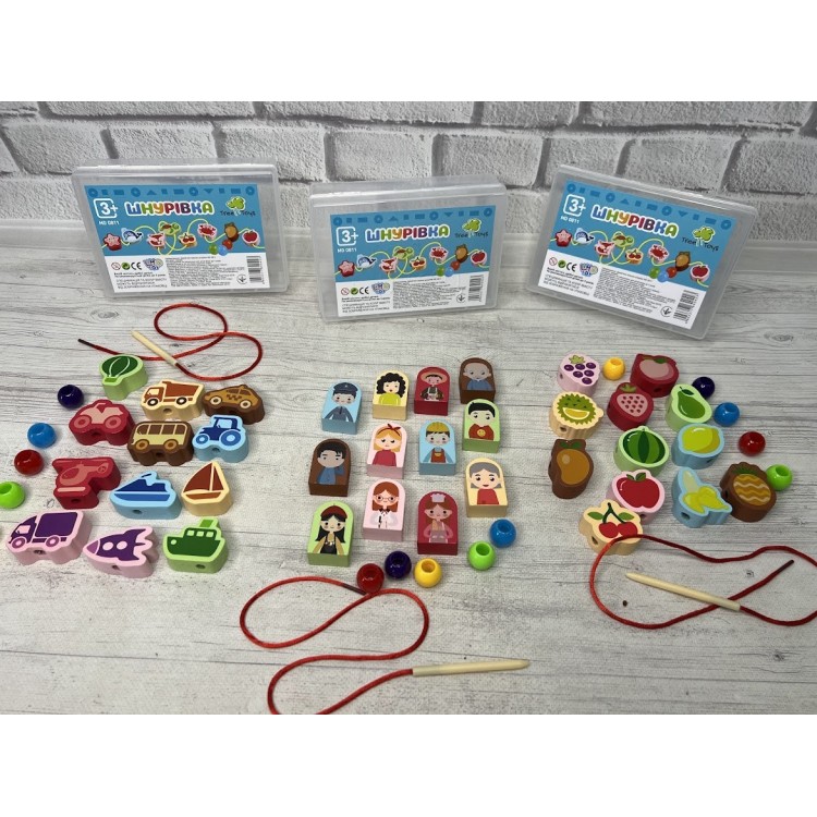 Дерев'яна іграшка шнурівка MD 0811 ТІЛЬКИ ВСІ ВИДИ!!!!